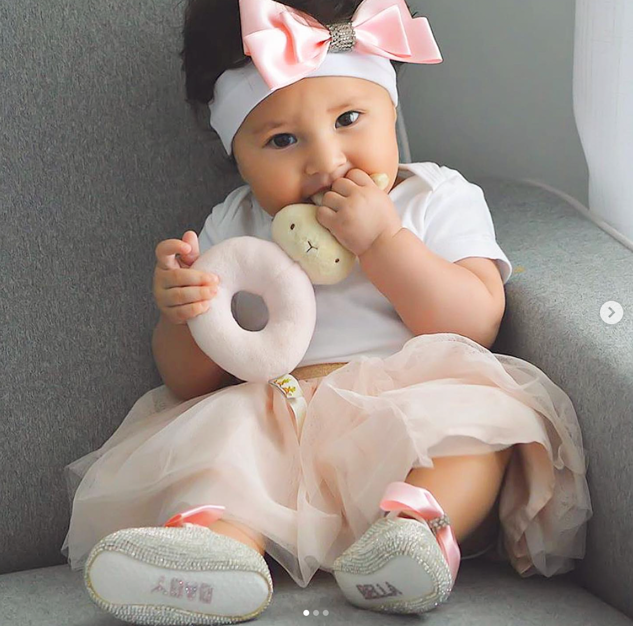 Glam Satin Bow Personalized Baby Shoes