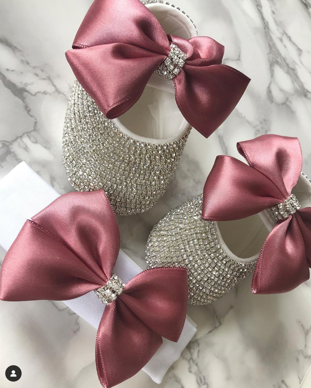 Glam Satin Bow Personalized Baby Shoes
