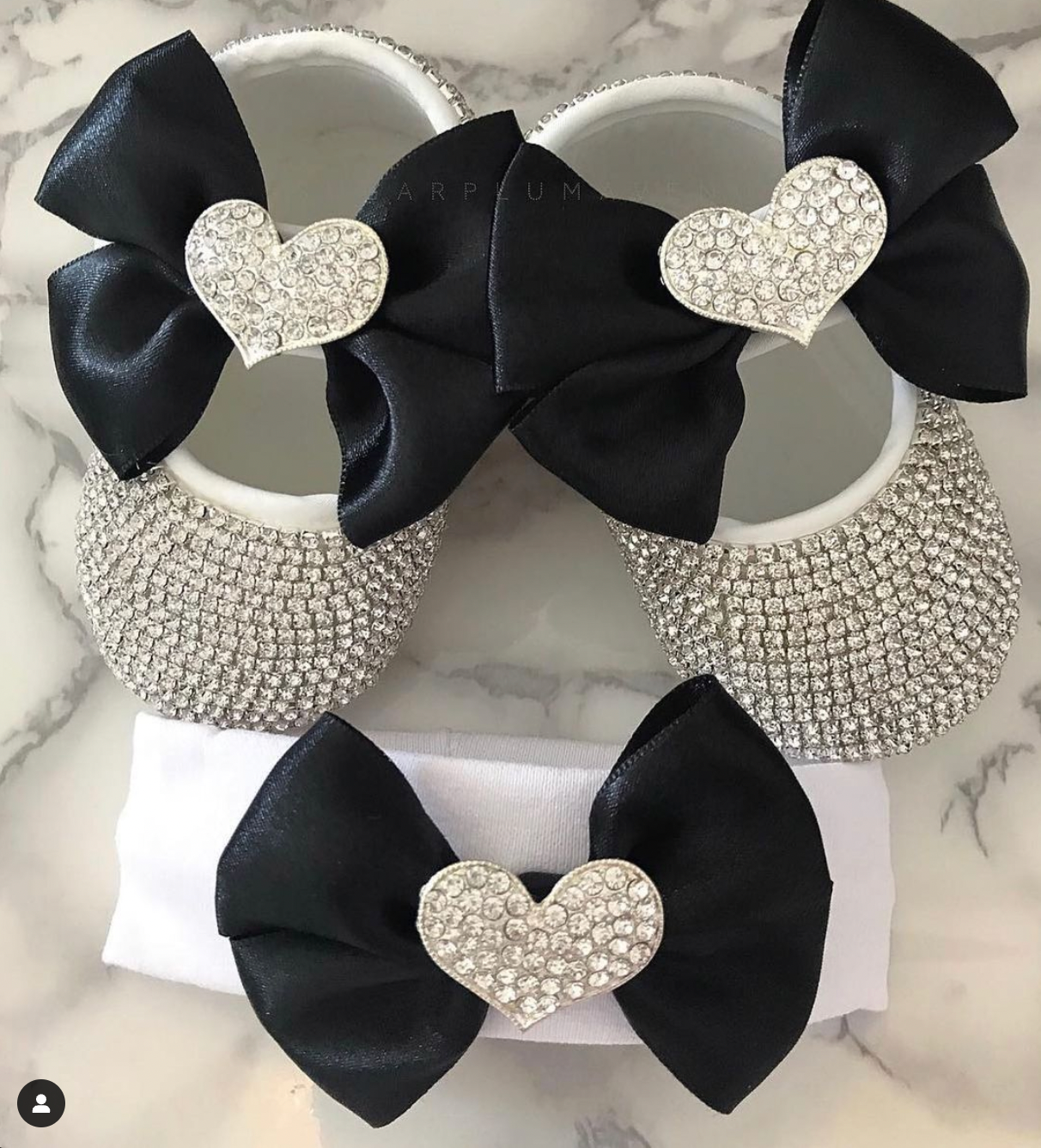 Cushion Heart Glam Satin Baby Shoes