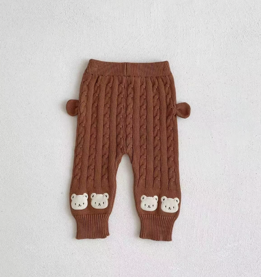 Bear Striped Knit Baby Two Piece