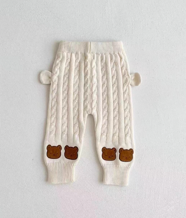Bear Striped Knit Baby Two Piece