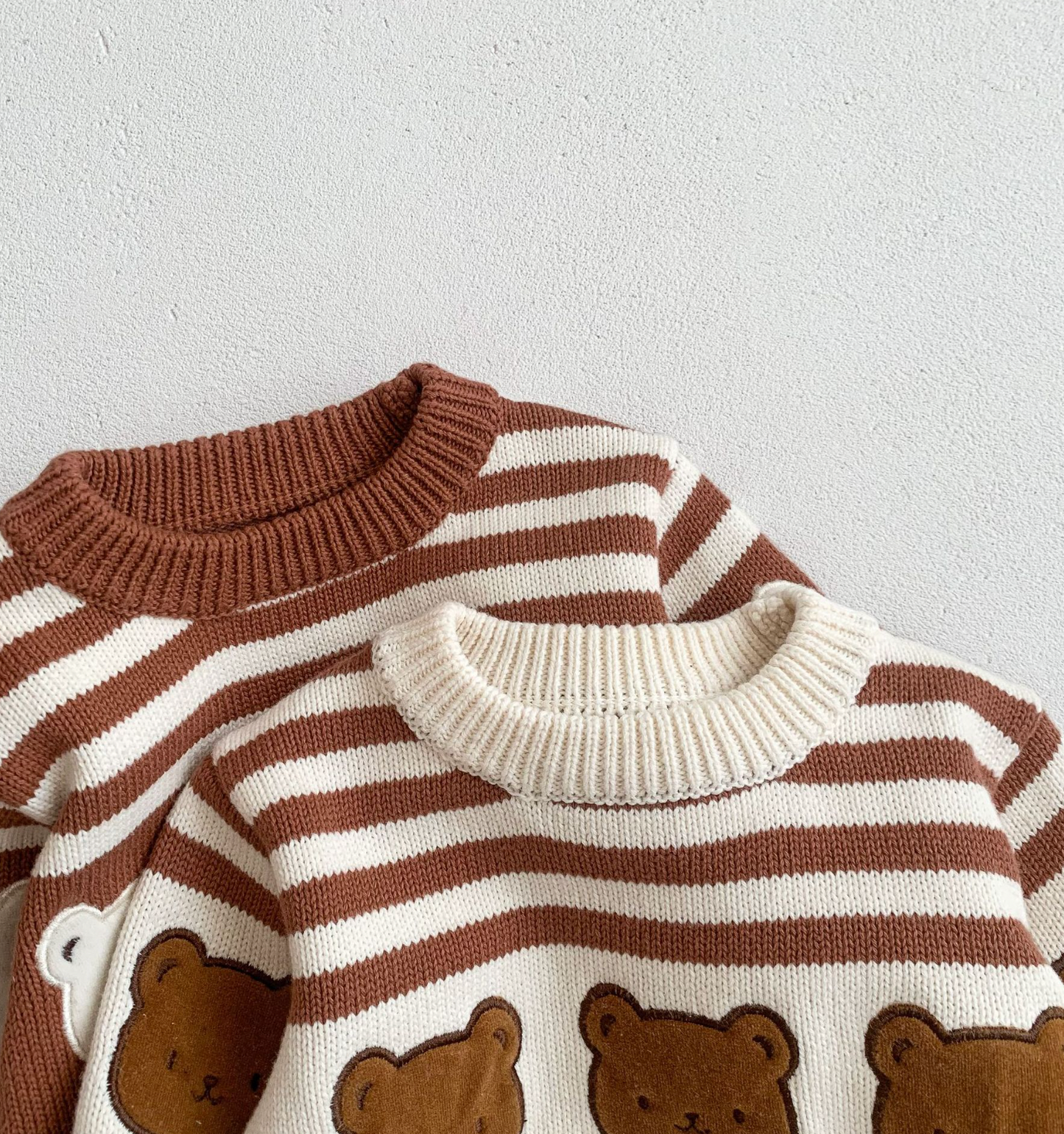 Bear Striped Knit Baby Two Piece