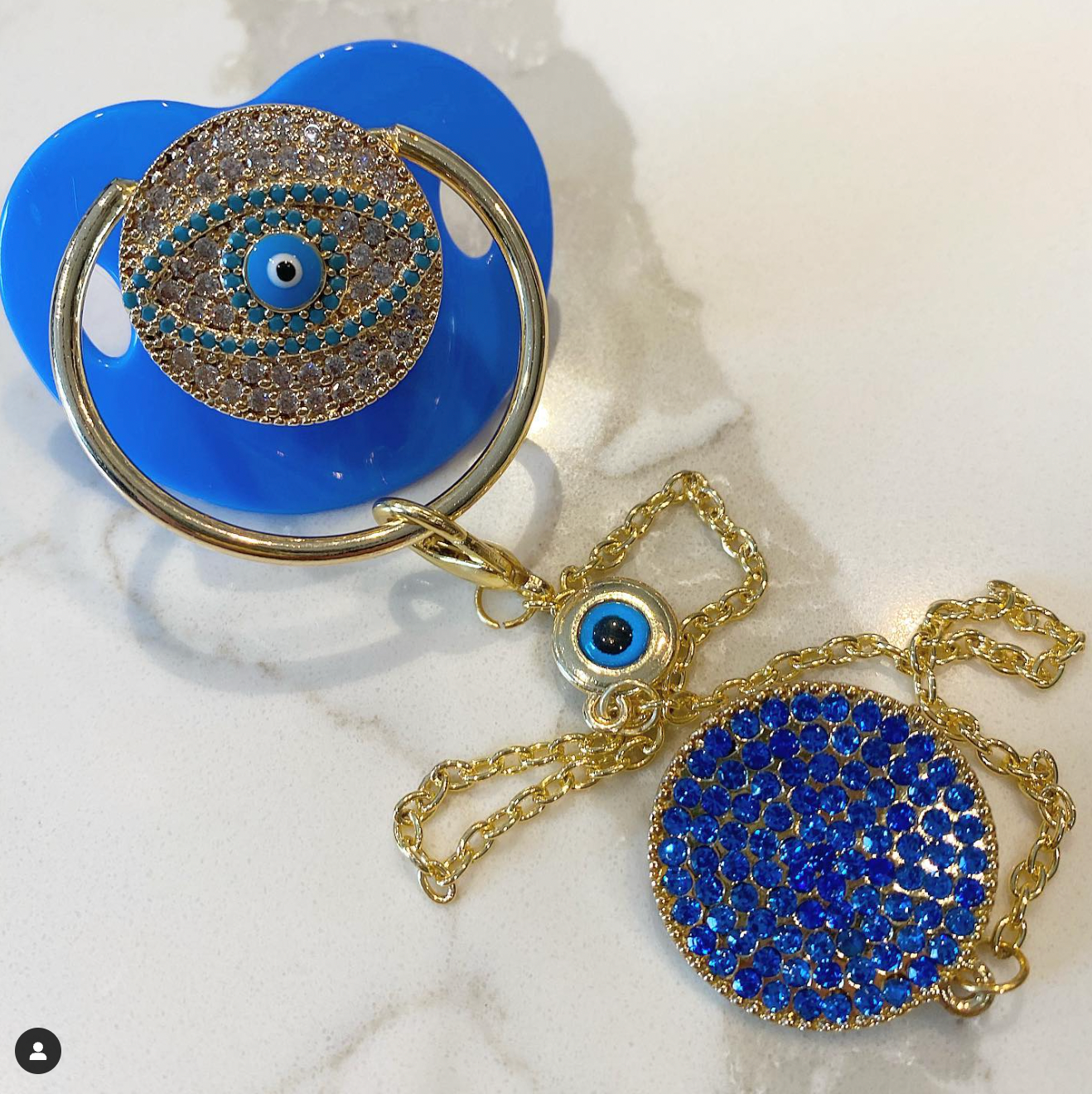 Evil Eye 'Nazar' Protection Swarovski Crystal Pacifier