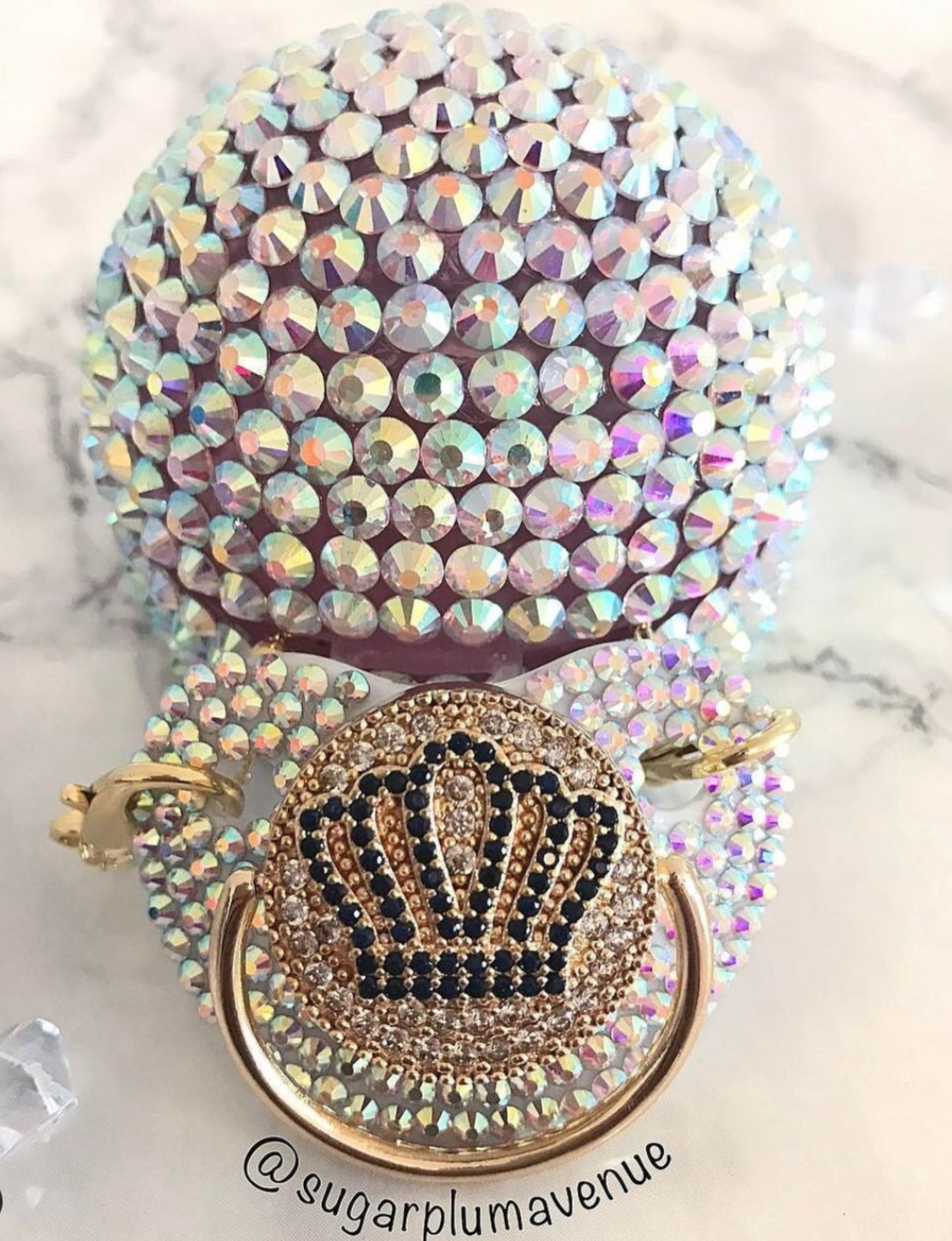 Glam Swarovski Crystal Pacifier Case & Holder