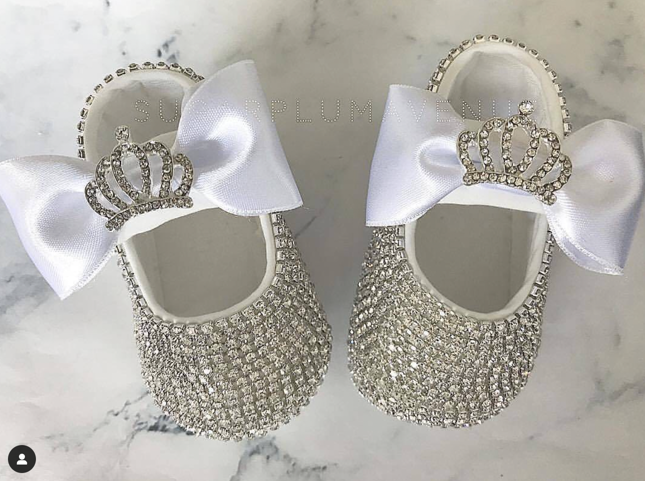 Charming Crown Satin Bow Baby Shoes