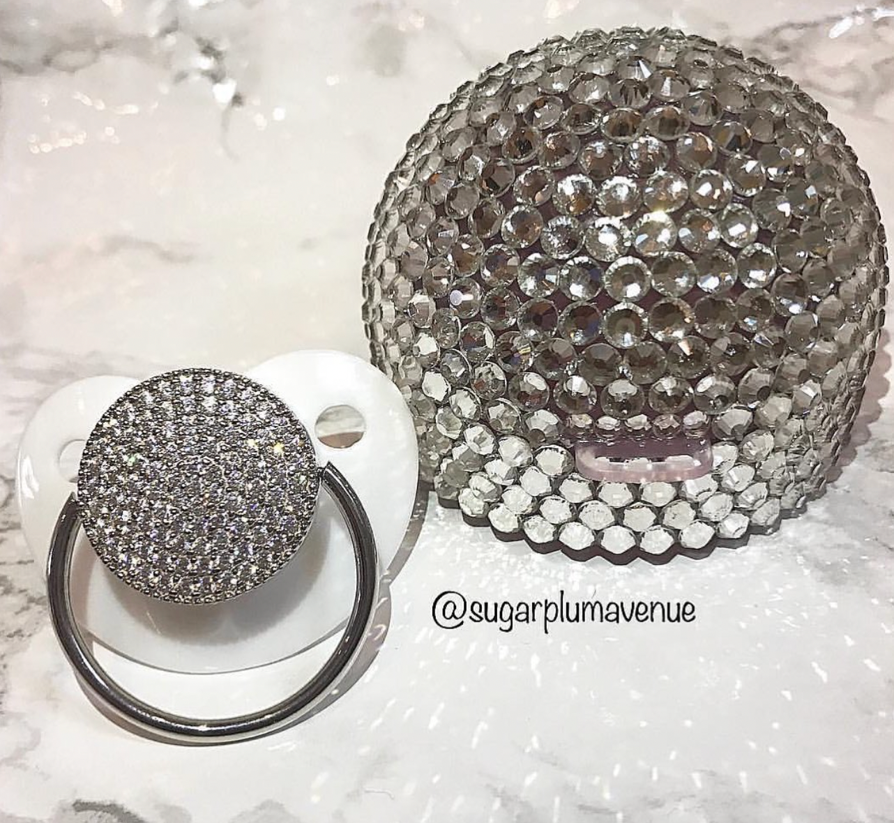 Glam Swarovski Crystal Pacifier Case & Holder