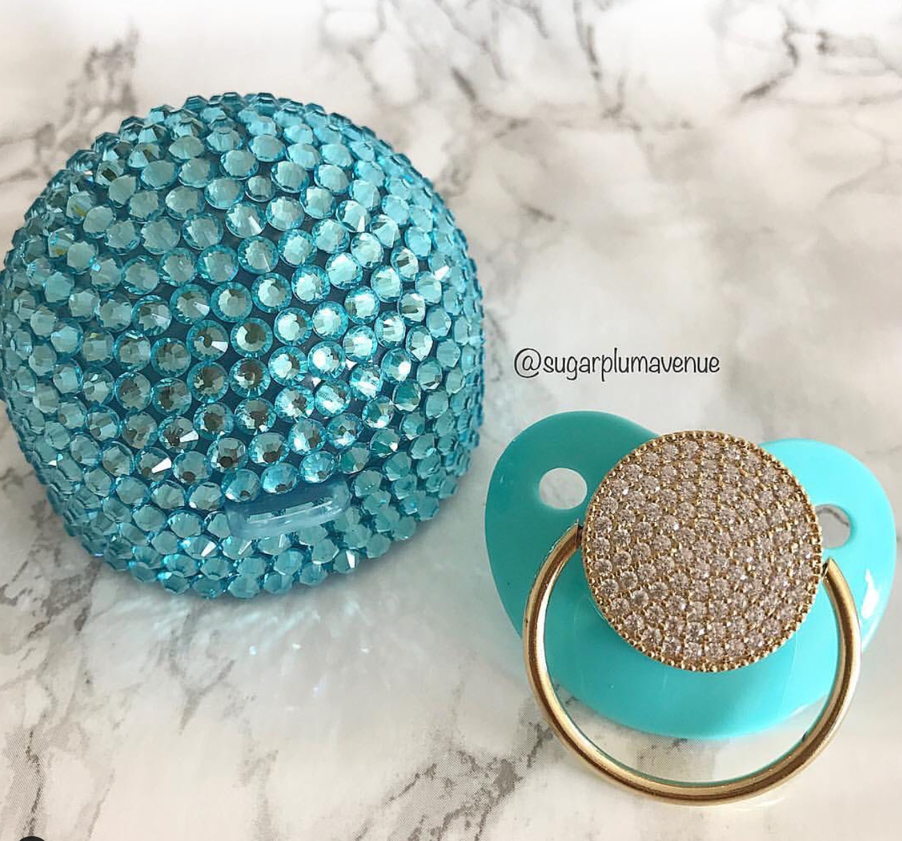 Glam Swarovski Crystal Pacifier Case & Holder