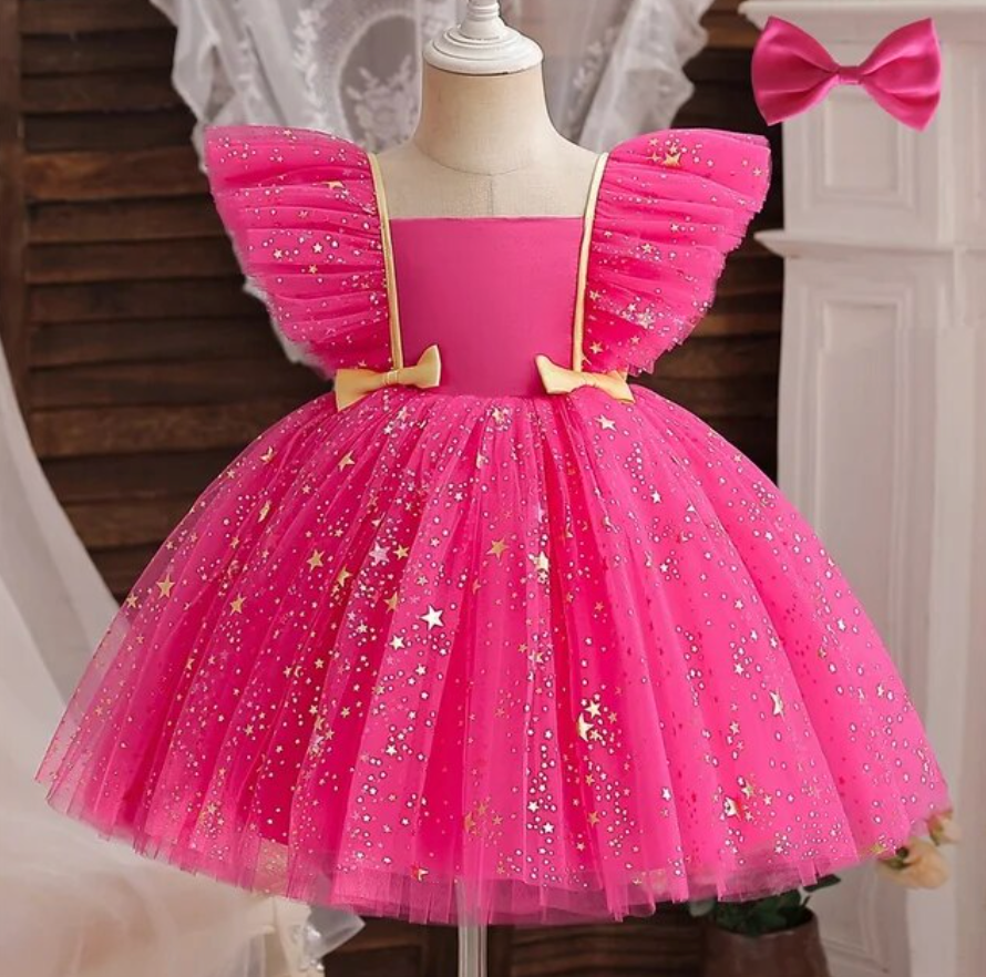 Mackenzie Puff Tulle Flutter Dress