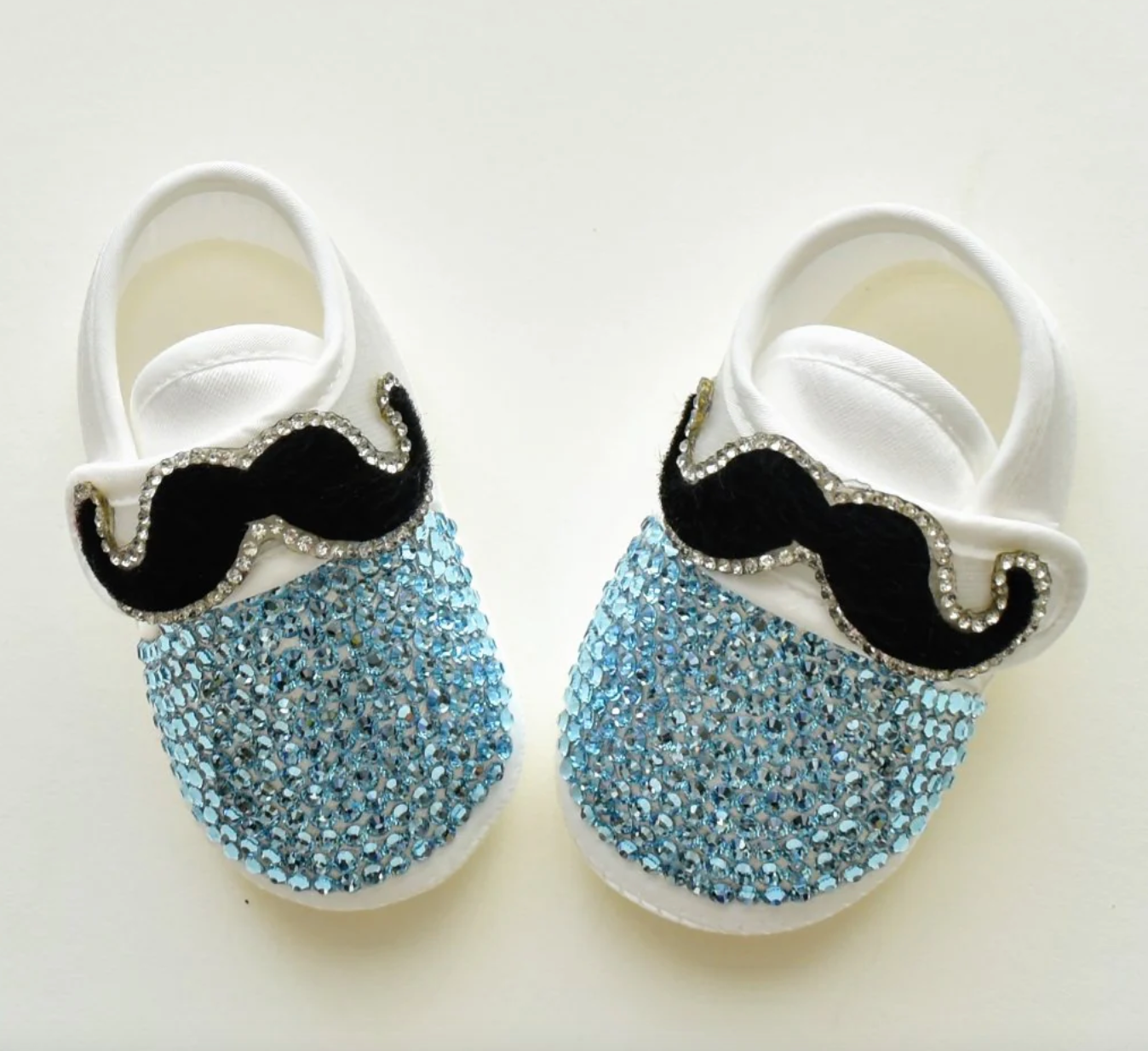 Gentleman Mustache Baby Boy Satin Shoes & Bow Tie